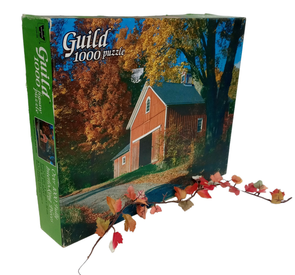 Country Barn Jigsaw Puzzle 1000 Piece New York Fall Scene Autumn Vibes VTG